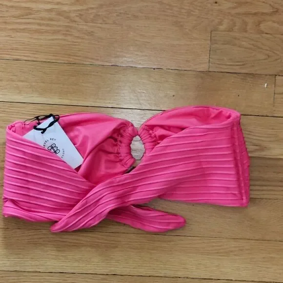 Revel Rey Hayes Women's Pink ring Up me bikini top Size Small - Picture 12 of 16